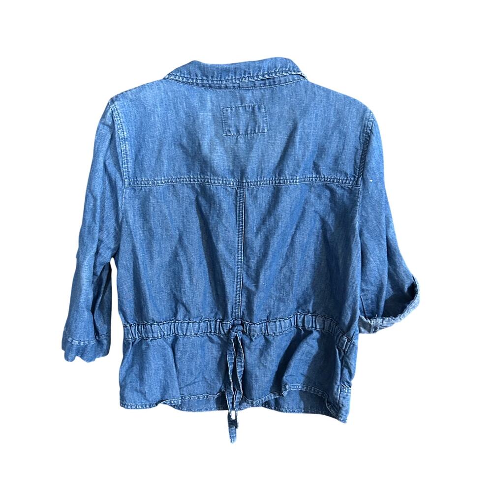 LOFT Women's sz L cropped button down Linen/Cotton Blend Jacket - Picture 2 of 9